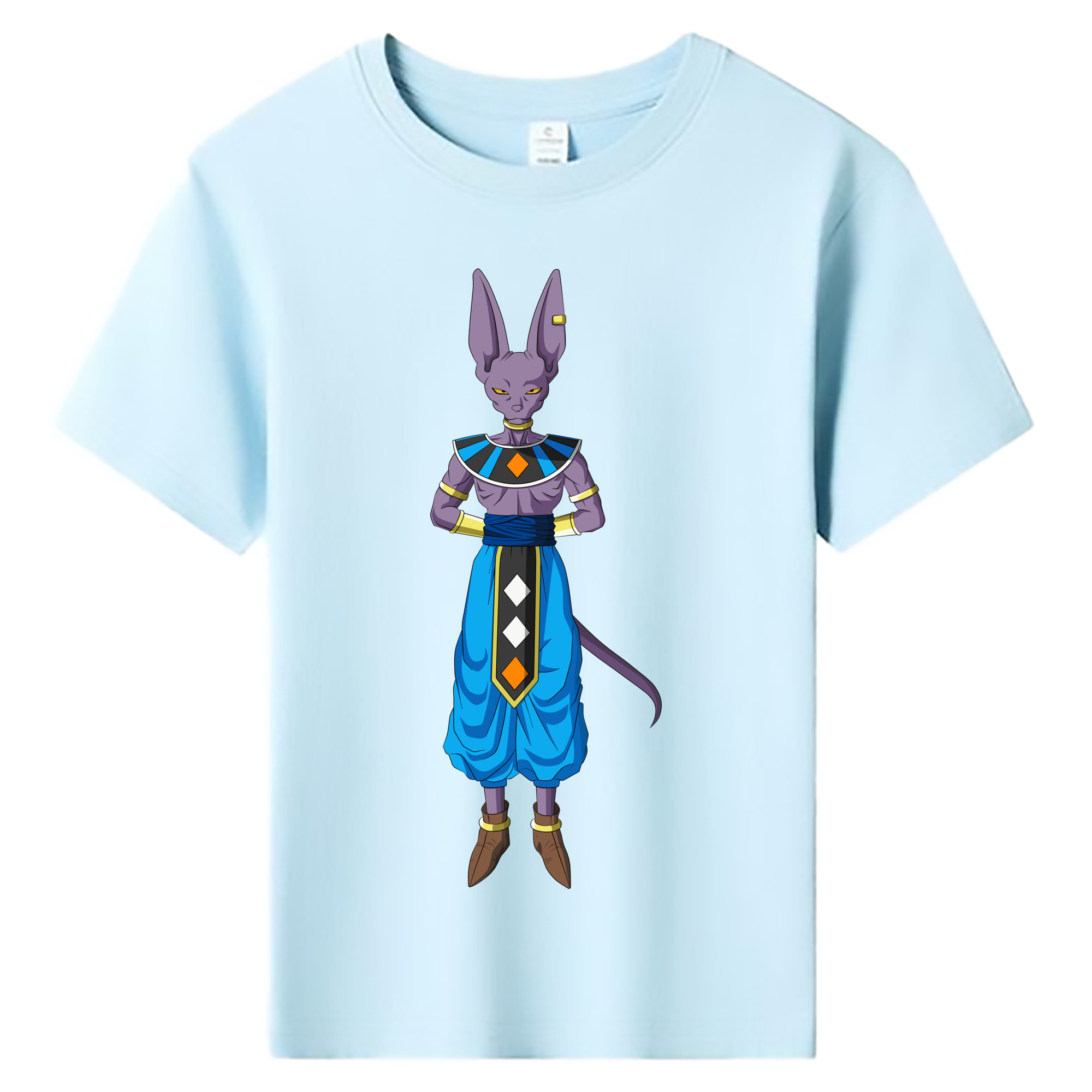（画像用） ドラゴンボール ビルス 破壊神ビルス DRAGON BALL Beerus Birusu 綿100％キッズTシャツ（フロントプリント）